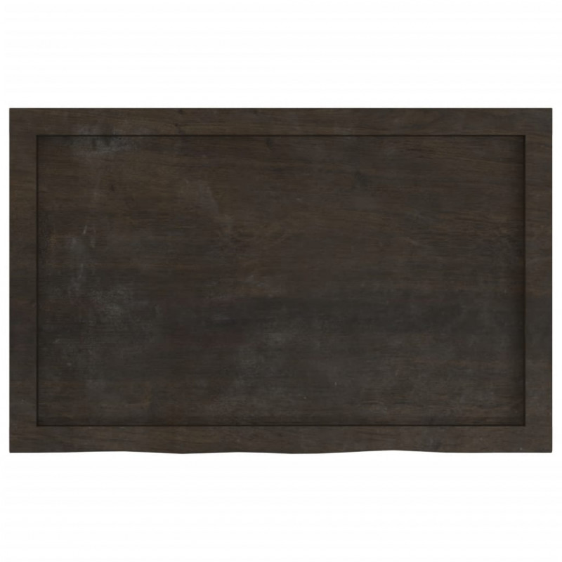 Półka, ciemnobrązowa, 80x50x(2-6) cm, wykończone drewno dębowe