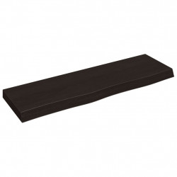 Półka, ciemnobrązowa, 100x30x(2-6) cm, wykończone drewno dębowe