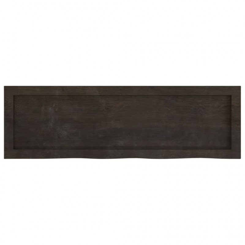 Półka, ciemnobrązowa, 100x30x(2-6) cm, wykończone drewno dębowe