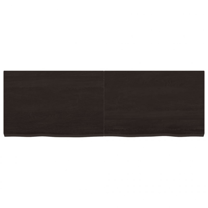 Półka, ciemnobrązowa, 120x40x(2-4) cm, wykończone drewno dębowe