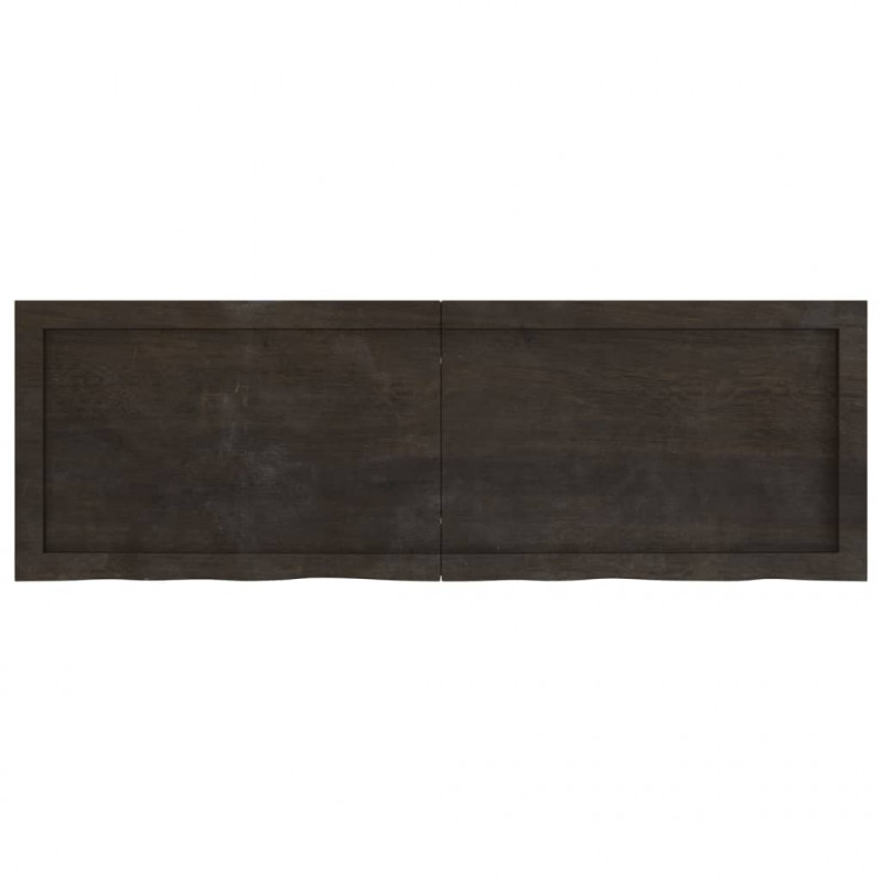 Półka, ciemnobrązowa, 120x40x(2-4) cm, wykończone drewno dębowe
