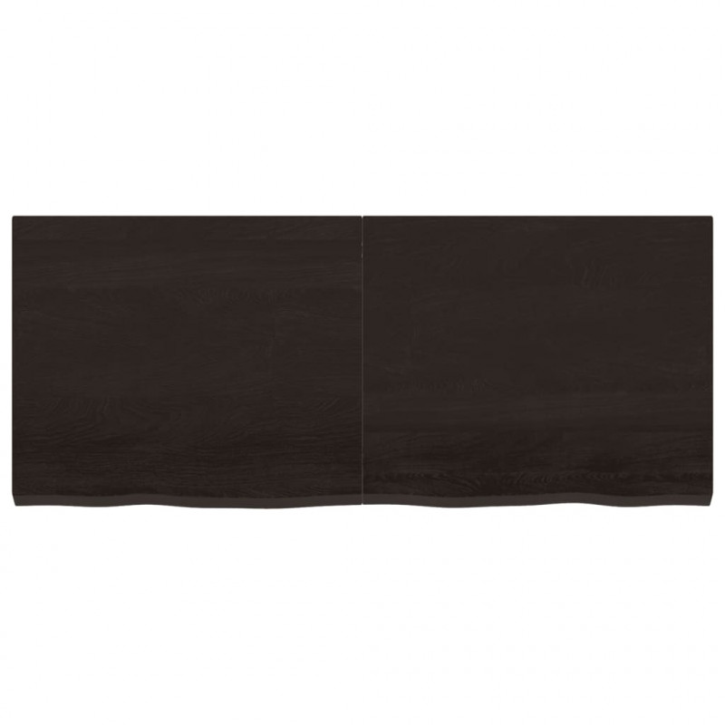 Półka, ciemnobrązowa, 120x50x(2-4) cm, wykończone drewno dębowe