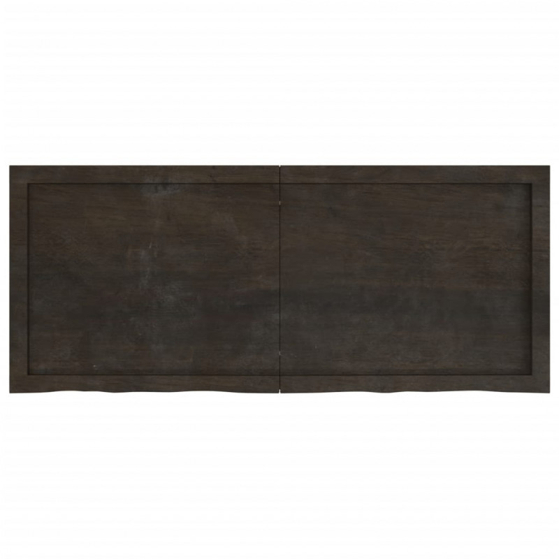 Półka, ciemnobrązowa, 120x50x(2-4) cm, wykończone drewno dębowe