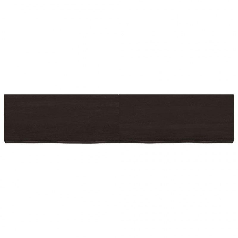 Półka, ciemnobrązowa, 140x30x(2-6) cm, wykończone drewno dębowe