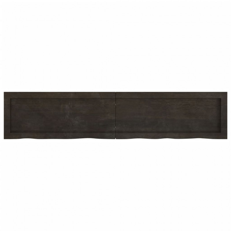 Półka, ciemnobrązowa, 140x30x(2-6) cm, wykończone drewno dębowe