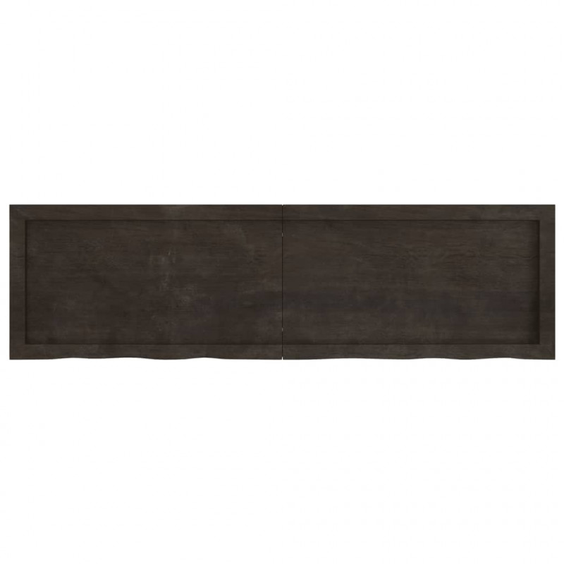 Półka, ciemnobrązowa, 140x40x(2-6) cm, wykończone drewno dębowe