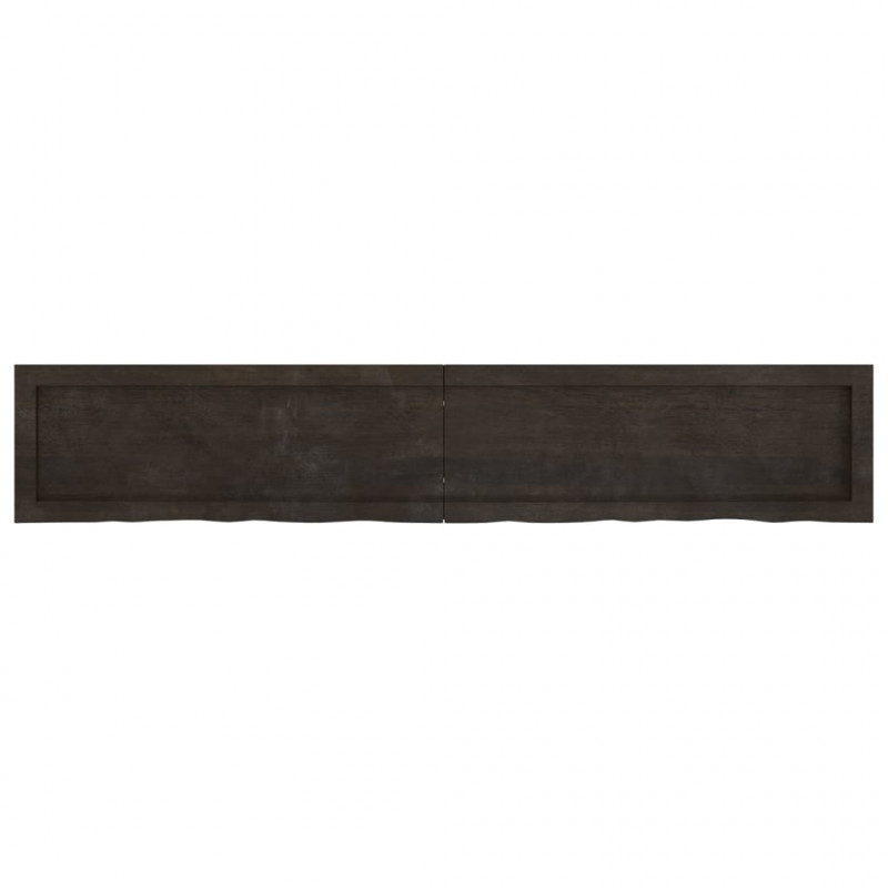 Półka, ciemnobrązowa, 160x30x(2-4) cm, wykończone drewno dębowe