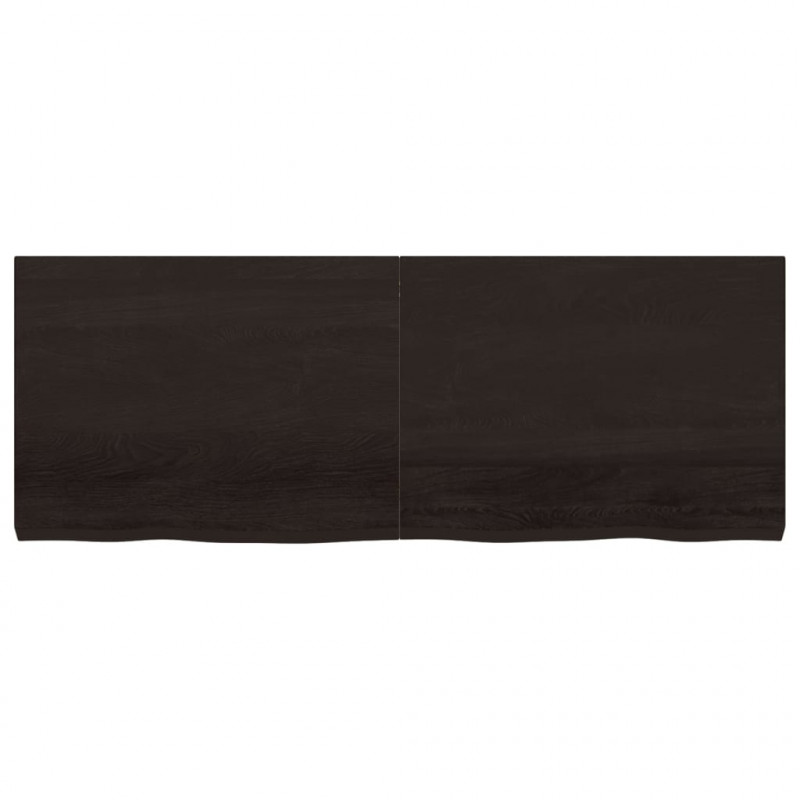 Półka, ciemnobrązowa, 160x60x(2-6) cm, wykończone drewno dębowe