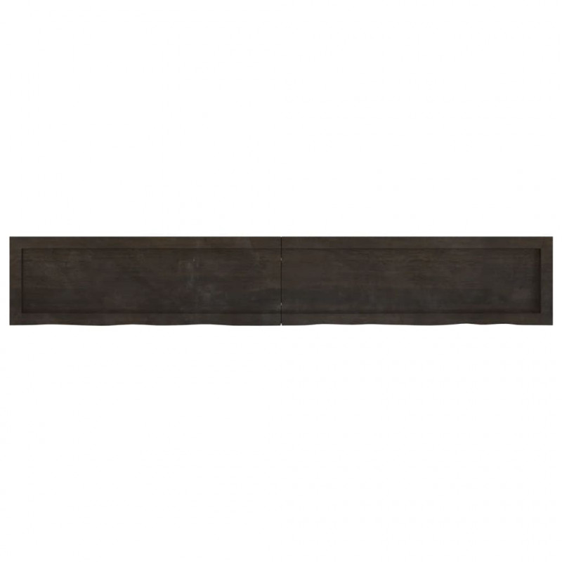 Półka, ciemnobrązowa, 180x30x(2-6) cm, wykończone drewno dębowe