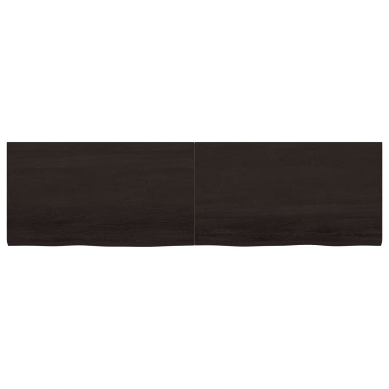Półka, ciemnobrązowa, 180x50x(2-4) cm, wykończone drewno dębowe