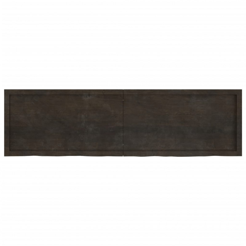 Półka, ciemnobrązowa, 180x50x(2-4) cm, wykończone drewno dębowe