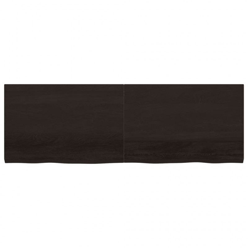 Półka, ciemnobrązowa, 180x60x(2-4) cm, wykończone drewno dębowe