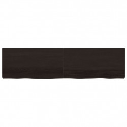 Półka, ciemnobrązowa, 200x50x(2-6) cm, wykończone drewno dębowe