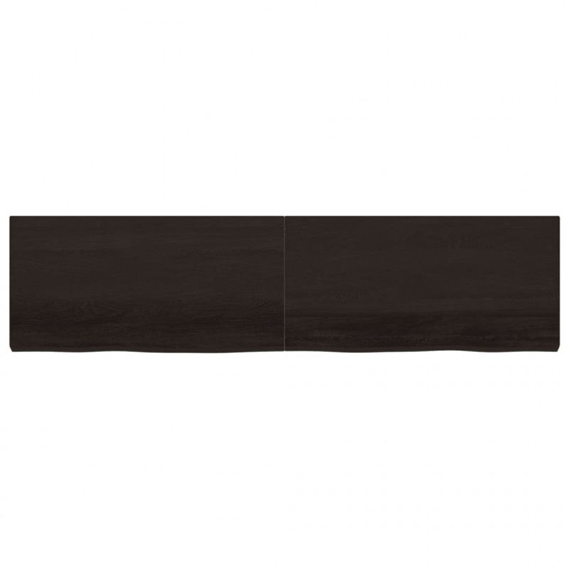 Półka, ciemnobrązowa, 200x50x(2-6) cm, wykończone drewno dębowe