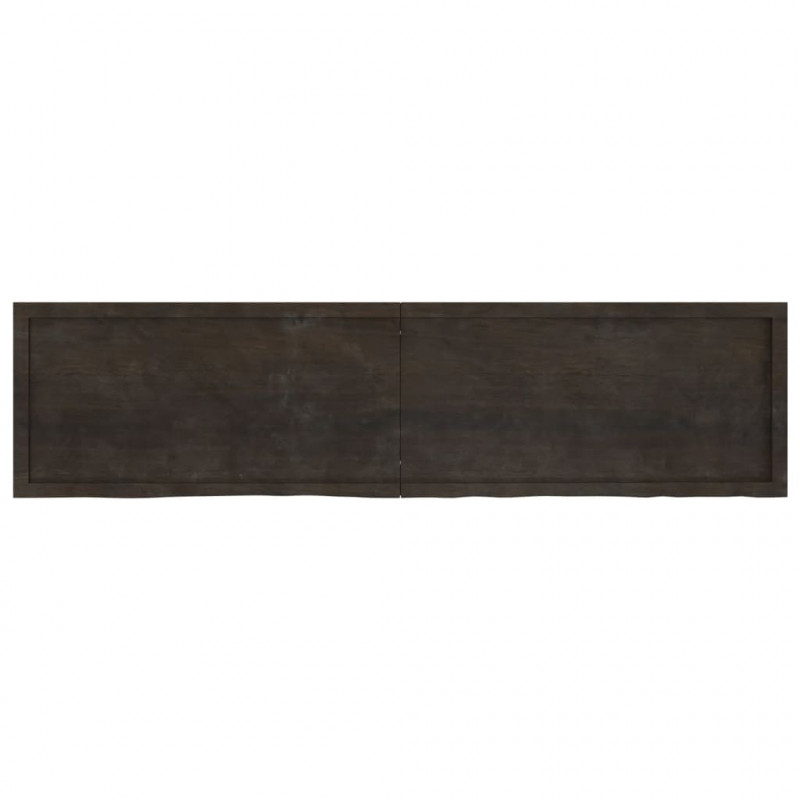 Półka, ciemnobrązowa, 200x50x(2-6) cm, wykończone drewno dębowe