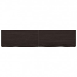 Półka, ciemnobrązowa, 220x50x(2-4) cm, wykończone drewno dębowe