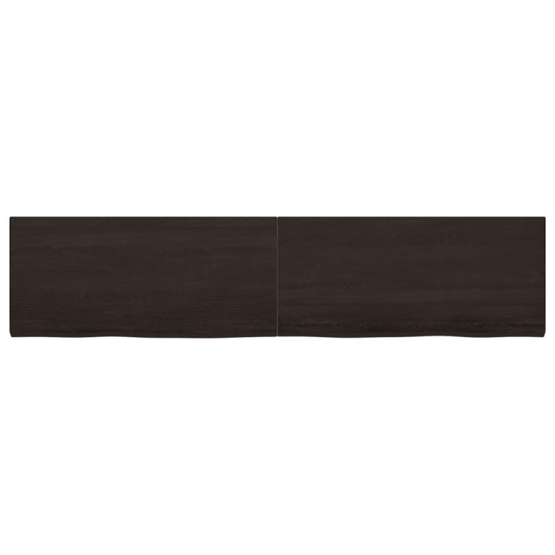 Półka, ciemnobrązowa, 220x50x(2-4) cm, wykończone drewno dębowe