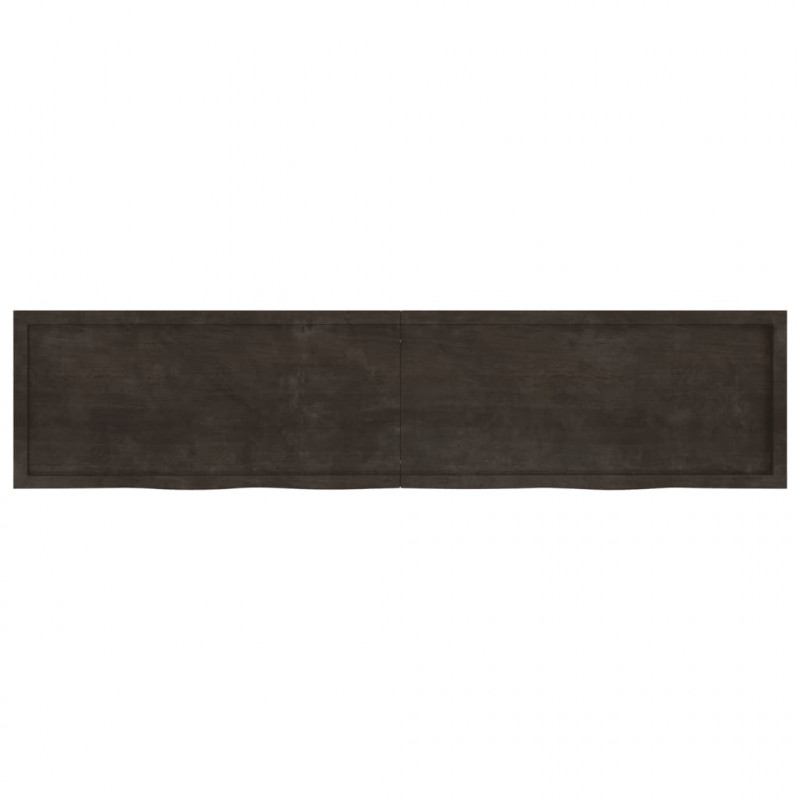 Półka, ciemnobrązowa, 220x50x(2-4) cm, wykończone drewno dębowe