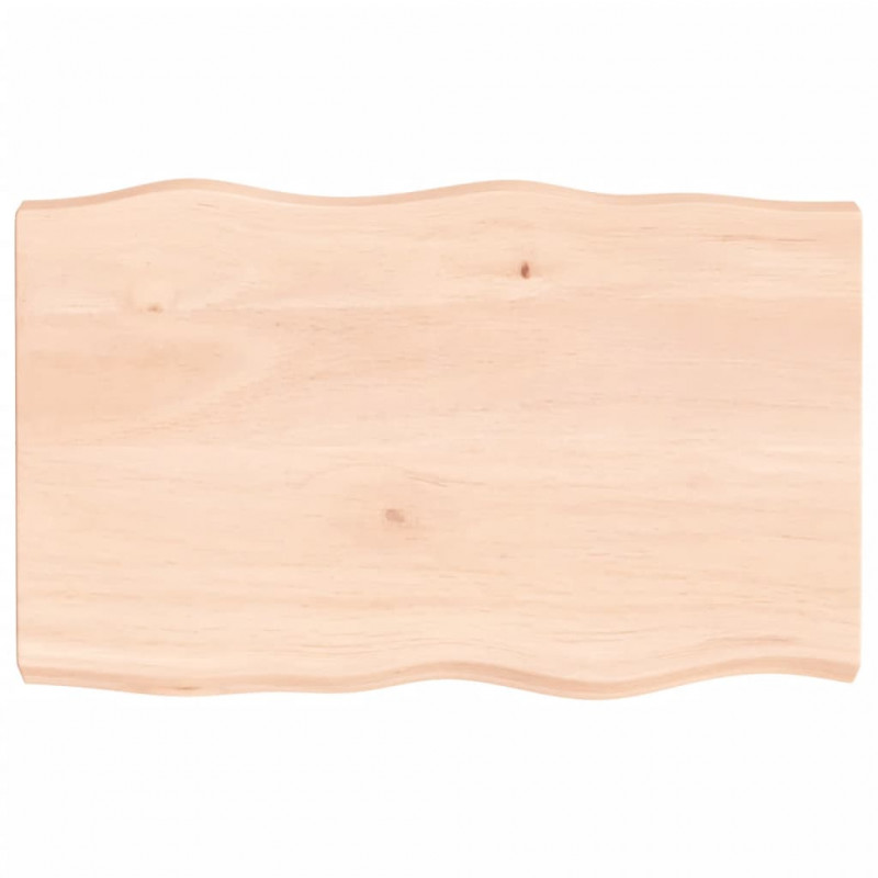 Blat stołu, 80x50x(2-6)cm, surowy, lity dąb naturalną krawędzią