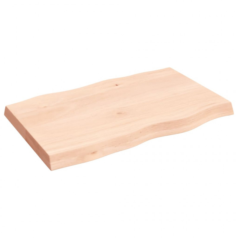 Blat stołu, 80x50x(2-6)cm, surowy, lity dąb naturalną krawędzią