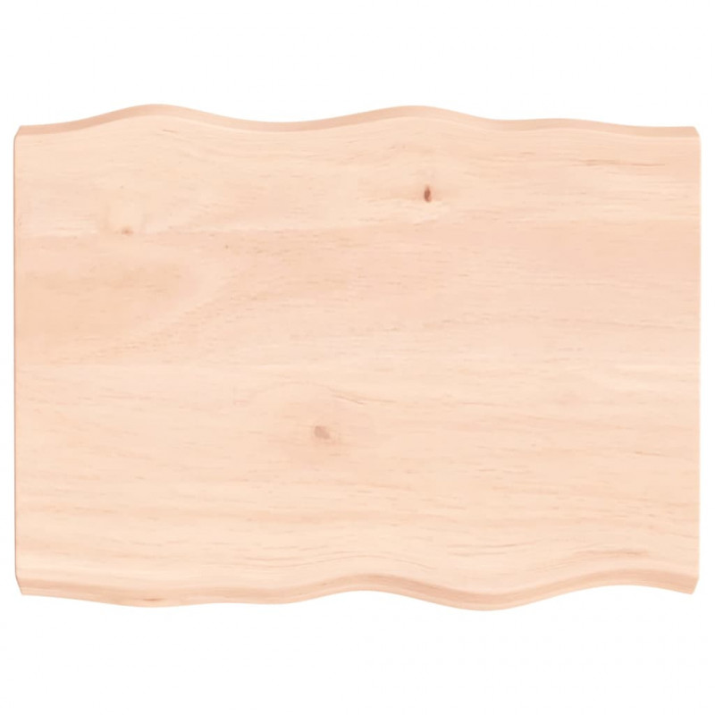 Blat stołu, 80x60x(2-6)cm, surowy, lity dąb naturalną krawędzią
