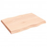 Blat stołu, 80x60x(2-6)cm, surowy, lity dąb naturalną krawędzią