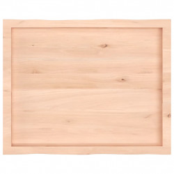 Blat stołu, 80x60x(2-6)cm, surowy, lity dąb naturalną krawędzią