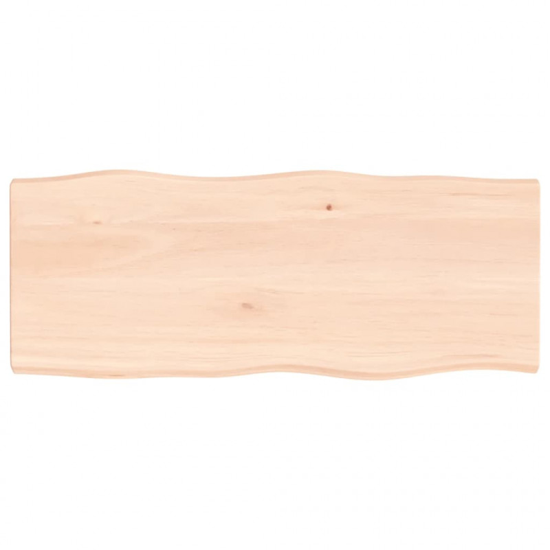 Blat stołu, 100x40x(2-4)cm surowy, lity dąb naturalną krawędzią