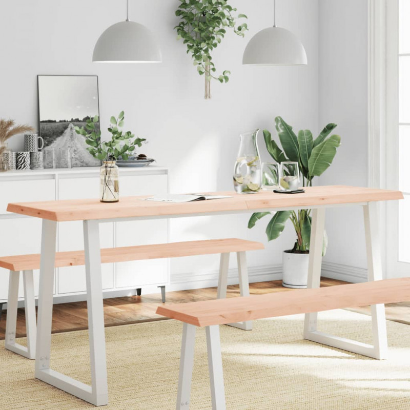 Blat stołu, 180x50x(2-6)cm, surowy lity dąb naturalną krawędzią