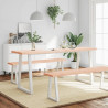 Blat stołu, 180x50x(2-6)cm, surowy lity dąb naturalną krawędzią