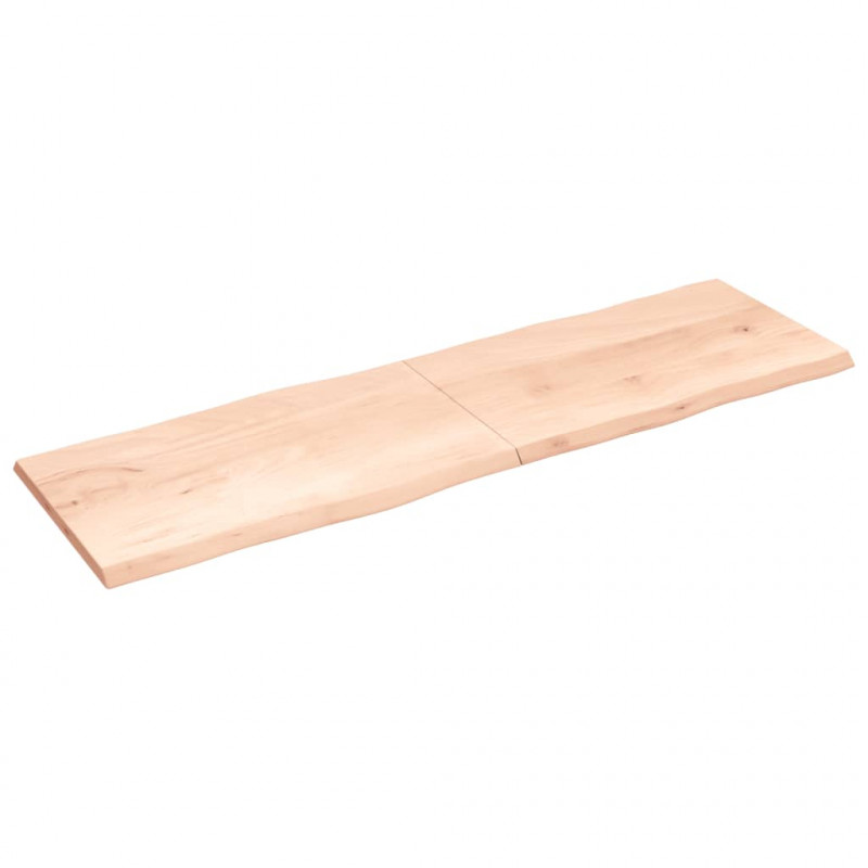 Blat stołu, 200x60x(2-4)cm surowy, lity dąb naturalną krawędzią