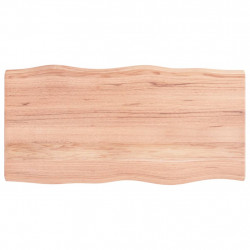 Blat jasnobrązowy 100x50x(2-4) cm drewno z naturalną krawędzią