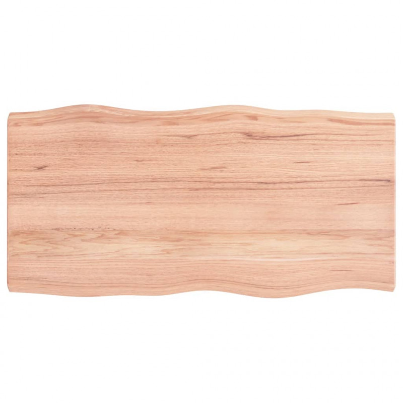 Blat jasnobrązowy 100x50x(2-4) cm drewno z naturalną krawędzią