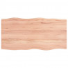 Blat jasnobrązowy 100x50x(2-4) cm drewno z naturalną krawędzią