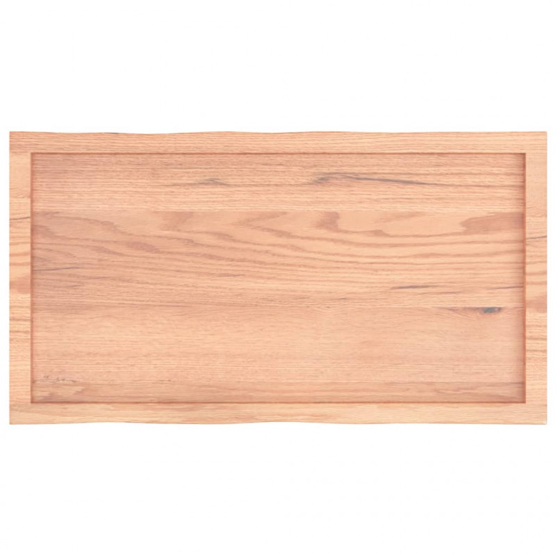 Blat jasnobrązowy 100x50x(2-4) cm drewno z naturalną krawędzią