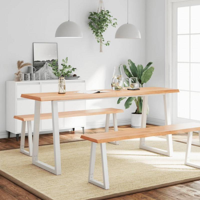 Blat, jasnobrązowy 180x60x(2-6) cm drewno z naturalną krawędzią
