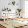 Blat, jasnobrązowy 180x60x(2-6) cm drewno z naturalną krawędzią