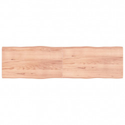 Blat, jasnobrązowy 220x60x(2-6) cm drewno z naturalną krawędzią