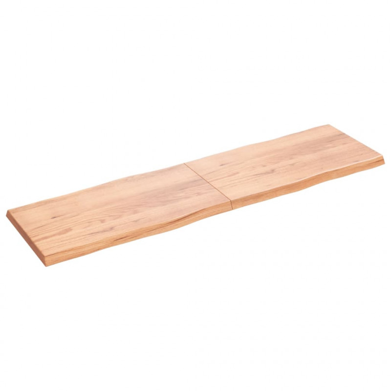 Blat, jasnobrązowy 220x60x(2-6) cm drewno z naturalną krawędzią