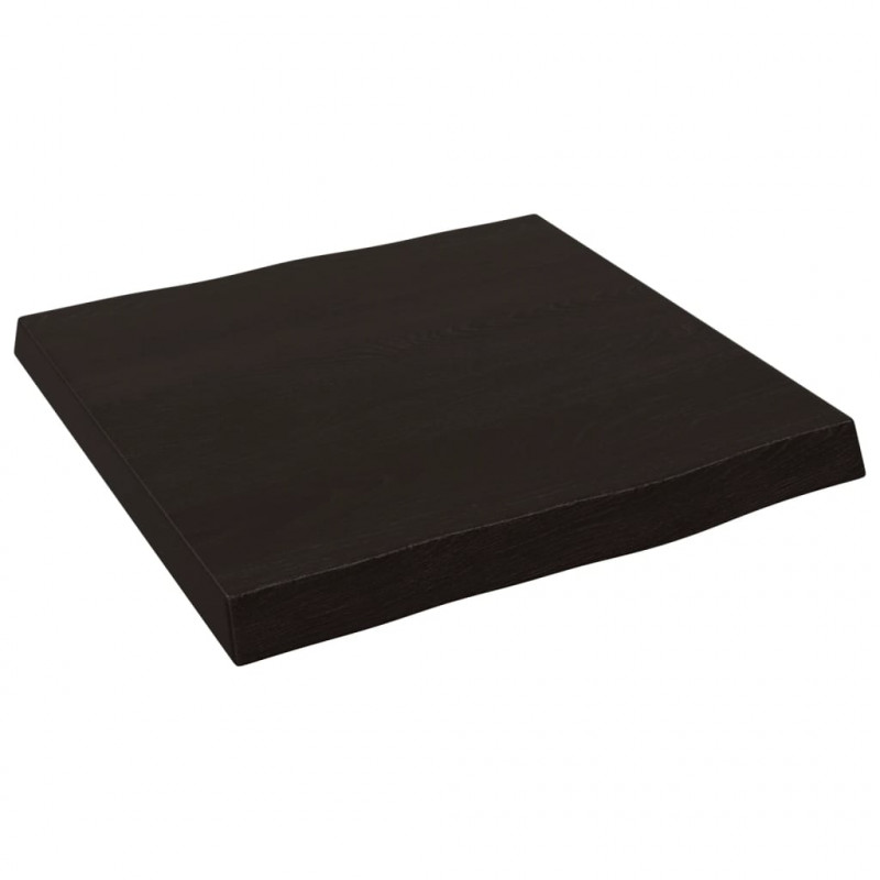 Blat ciemnobrązowy 40x40x(2-4) cm, drewno z naturalną krawędzią