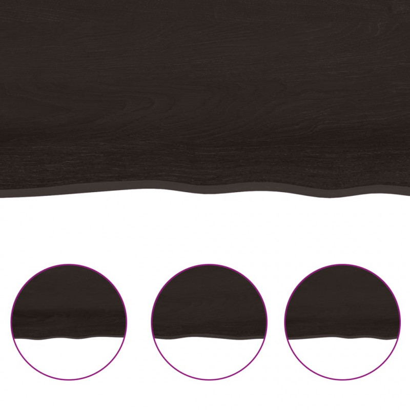 Blat ciemnobrązowy 40x40x(2-4) cm, drewno z naturalną krawędzią