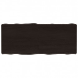 Blat ciemnobrązowy 120x50x(2-6) cm drewno z naturalną krawędzią