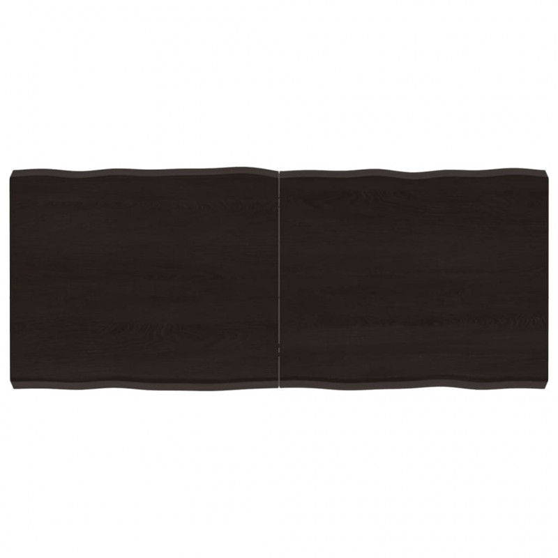 Blat ciemnobrązowy 120x50x(2-6) cm drewno z naturalną krawędzią