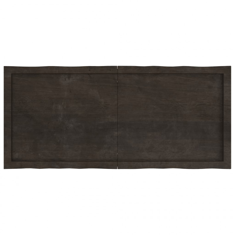 Blat ciemnobrązowy 120x50x(2-6) cm drewno z naturalną krawędzią