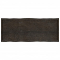 Blat, ciemnobrązowy 160x60x(2-4)cm drewno z naturalną krawędzią