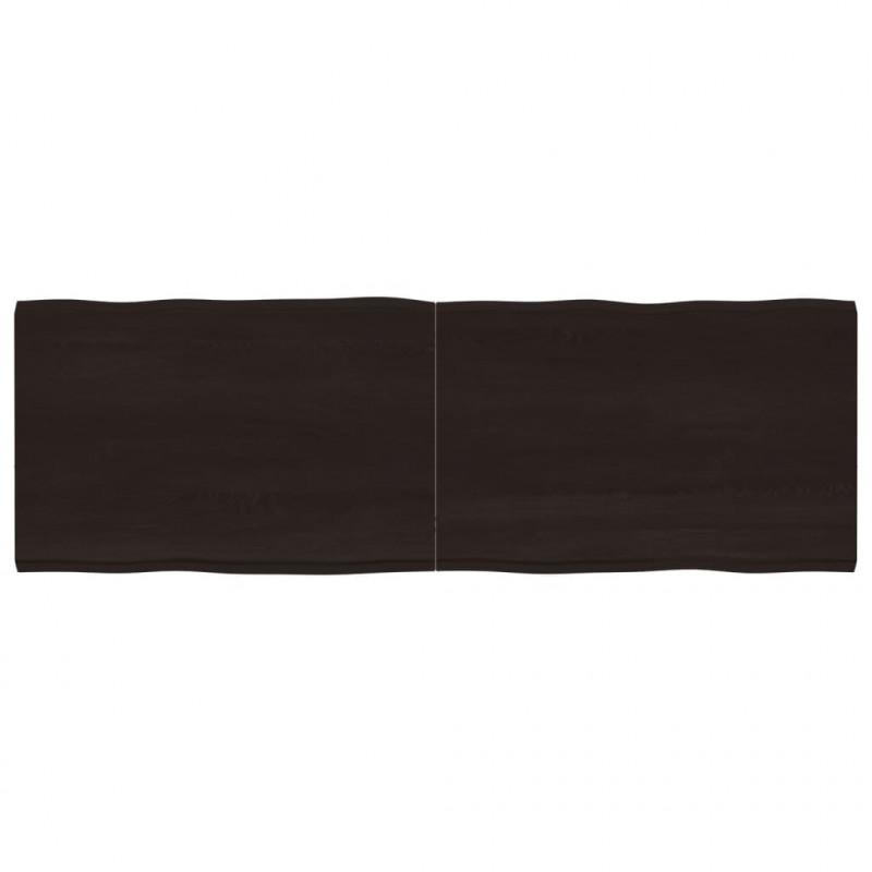 Blat, ciemnobrązowy 180x60x(2-4)cm drewno z naturalną krawędzią