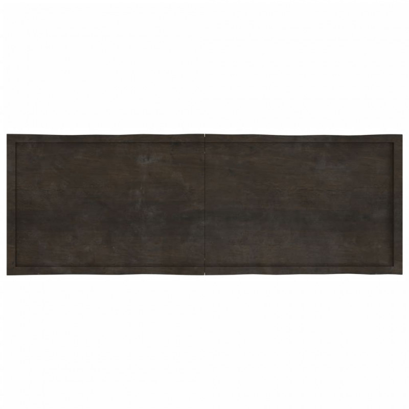 Blat, ciemnobrązowy 180x60x(2-4)cm drewno z naturalną krawędzią