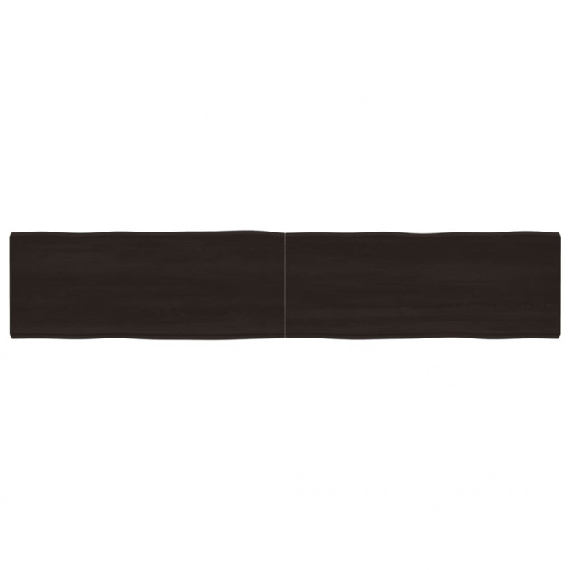 Blat, ciemnobrązowy 200x40x(2-4)cm drewno z naturalną krawędzią