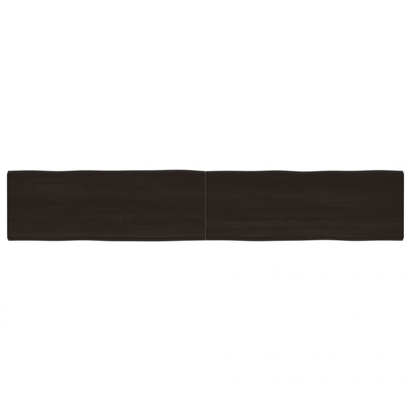 Blat ciemnobrązowy 220x40x(2-4) cm drewno z naturalną krawędzią