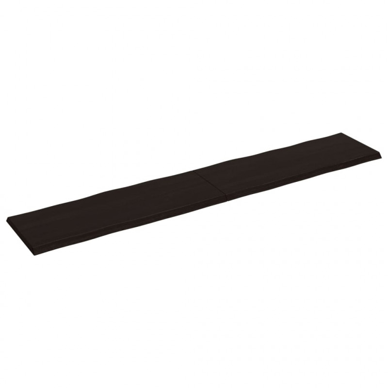 Blat ciemnobrązowy 220x40x(2-4) cm drewno z naturalną krawędzią